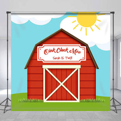 Lofaris Oink Cluck Moo Barn Sun Custom 2nd Birthday Backdrop
