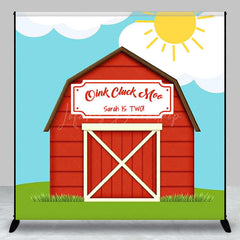 Lofaris Oink Cluck Moo Barn Sun Custom 2nd Birthday Backdrop