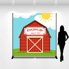 Lofaris Oink Cluck Moo Barn Sun Custom 2nd Birthday Backdrop