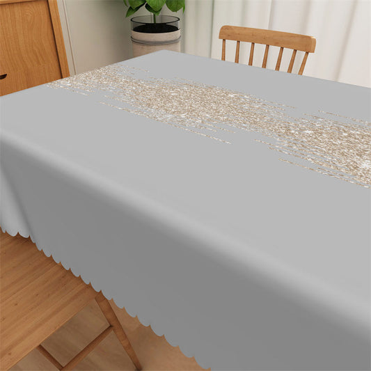 Lofaris Old Fashioned Gray Rose Gold Dining Room Tablecloth