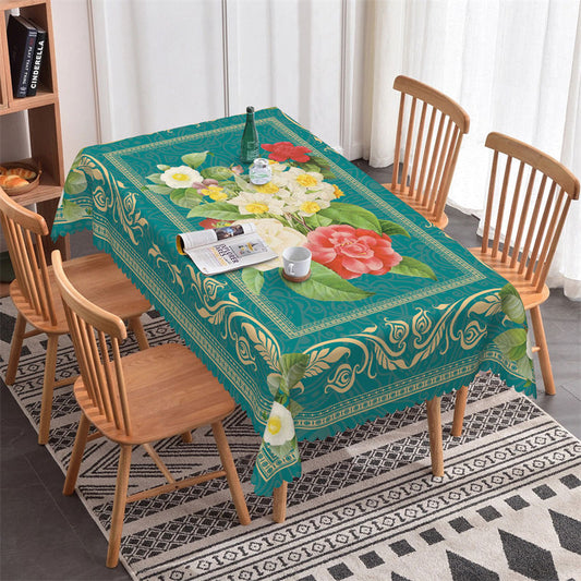 Lofaris Old Style Flowers Rectangle Tablecloth
