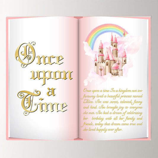 Lofaris Once Upon Pink Fairy Book Custom Birthday Backdrop