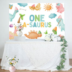 Lofaris One A Saurus Carton Dinosaur World Birthday Backdrop