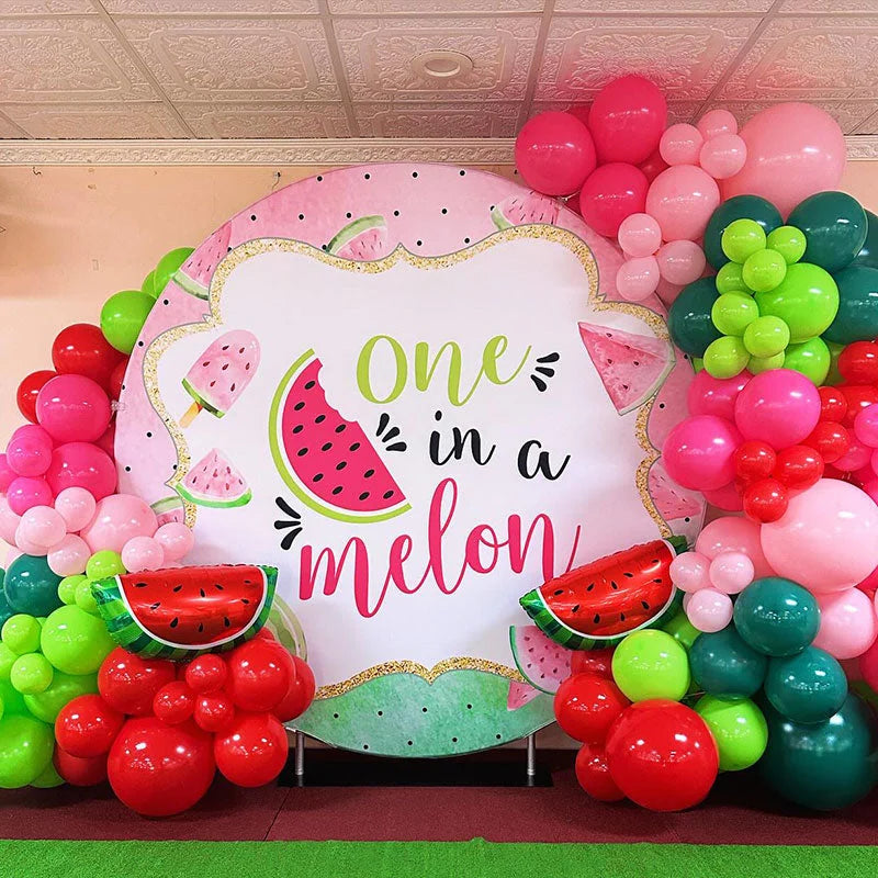 Lofaris One In A Melon Summer Simple Circle Birthday Backdrop