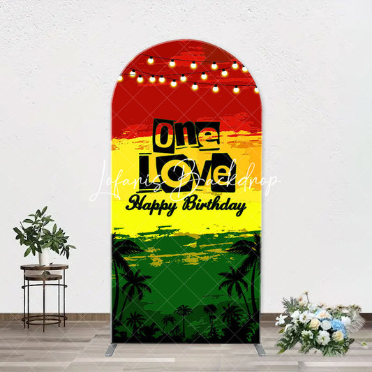 Lofaris One Love Hawaii Evening Night Arch Birthday Backdrop