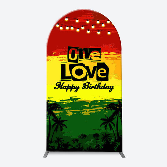 Lofaris One Love Hawaii Evening Night Arch Birthday Backdrop