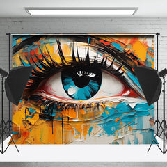 Lofaris Orange Blue Eye Graffiti Wall Photo Shoot Backdrop