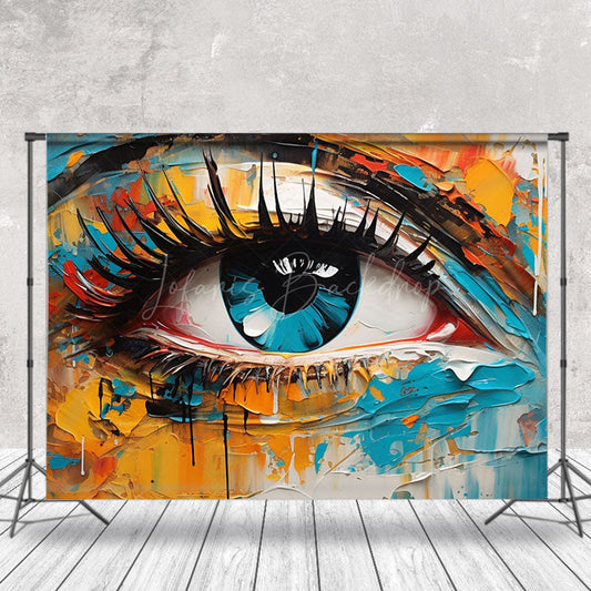 Lofaris Orange Blue Eye Graffiti Wall Photo Shoot Backdrop
