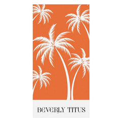 Lofaris Orange Coconut Tree Hot Summer Custom Beach Towel