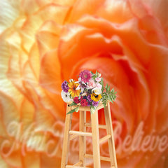 Lofaris Orange Floral Petals Artistic Photography Backdrop