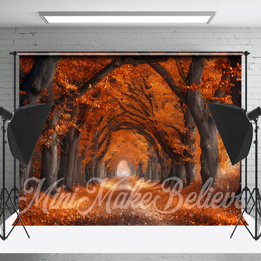Lofaris Orange Leaves Trees Forest Autumn Photo Backdrop