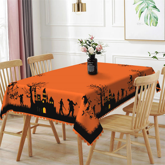 Lofaris Orange Night Branch Tablecloth For Halloween Party