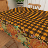 Load image into Gallery viewer, Lofaris Orange Plaid Pumpkin Autumn Theme Tablecloth For Kitchen