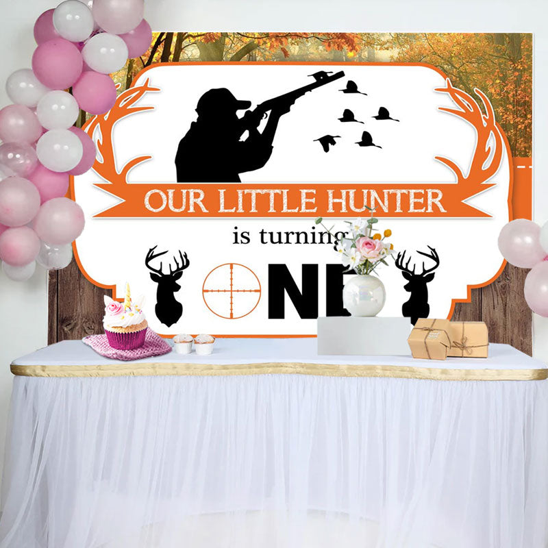 Lofaris Our Little Hunter Is Truning One 1St Birthday Backdrop