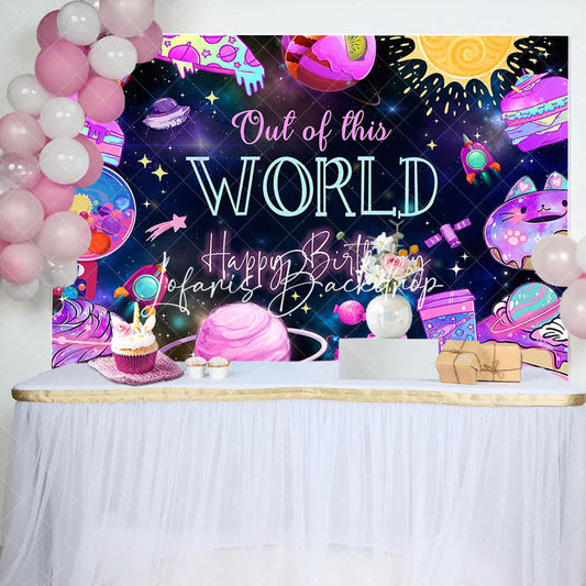 Lofaris Out Of This World Desserts Galaxy Birthday Backdrop