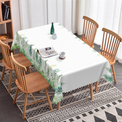 Lofaris Outdoor Weed Green Leaf Pattern Rectangle Tablecloth