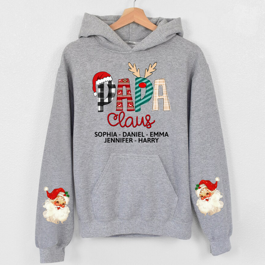 Lofaris Papa Claus Santa Custom Name Gift Christmas Hoodie