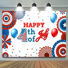 Lofaris Paper Flower Ribbons White Independence Day Backdrop