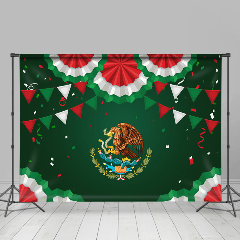 Lofaris Paper Flowers Green Mexican Independence Day Backdrop