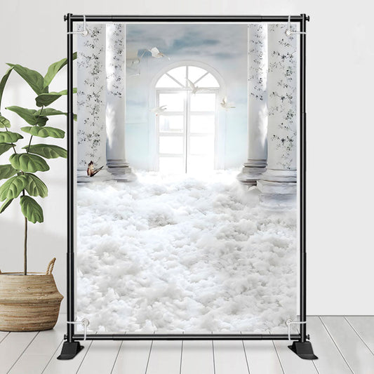 Lofaris Paradise White Roman Pillar Pigeon Memorial Backdrop