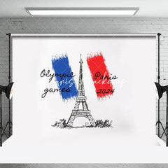 Lofaris Paris 2024 French Flag Eiffel Tower Olympic Backdrop