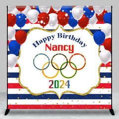 Lofaris Paris 2024 Olympic Stripe Custom Birthday Backdrop
