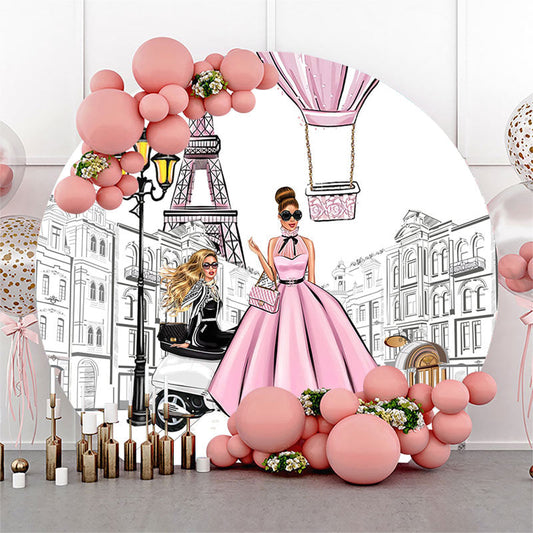 Lofaris Paris Street Circle Happy Birthday Backdrop For Girl