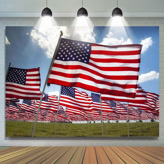 Lofaris Patriotic Outdoor USA Flag Independence Day Backdrop