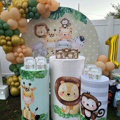 Lofaris Personalized Backdrop Plinth Cylinder Cover Kit for Party