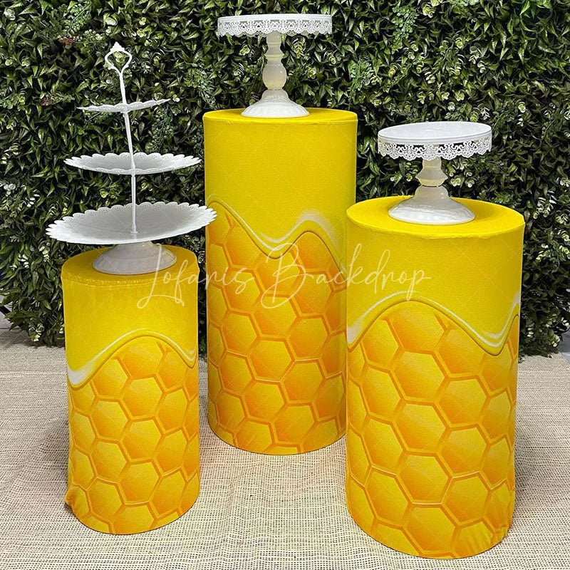 Lofaris Personalized Backdrop Plinth Cylinder Cover Kit for Party