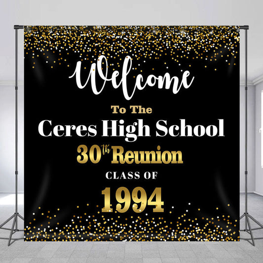 Lofaris Personalized Black High School 30th Reunion Backdrop