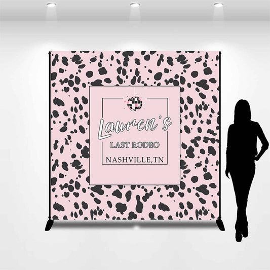 Lofaris Personalized Black Pink Last Rodeo Party Backdrop