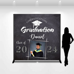 Lofaris Personalized Blackboard Cap Graduation Backdrop