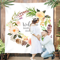 Lofaris Personalized Boho Flowers Baby Shower Backdrop