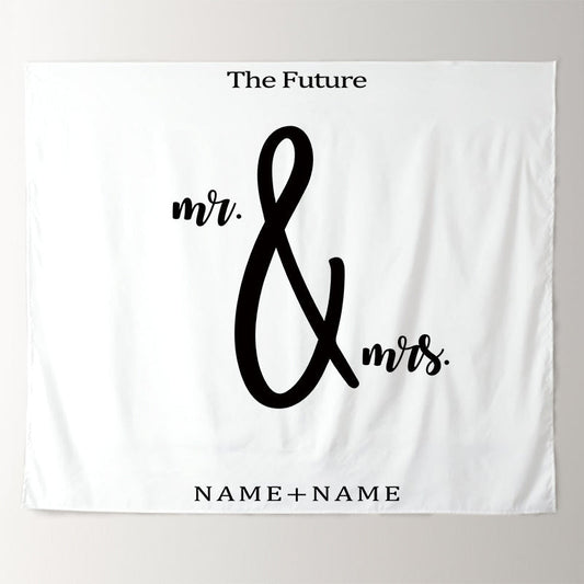 Lofaris Personalized Boho White Quote Wedding Backdrop