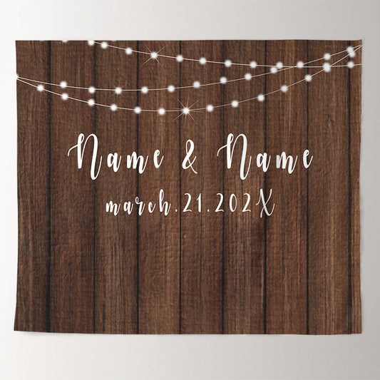 Lofaris Personalized Boho Wood Wedding Backdrop Decor