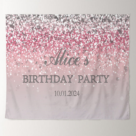 Lofaris Personalized Bokeh Glitter Gradient Birthday Backdrop