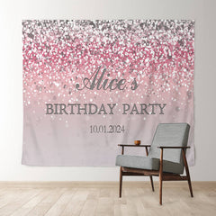 Lofaris Personalized Bokeh Glitter Gradient Birthday Backdrop