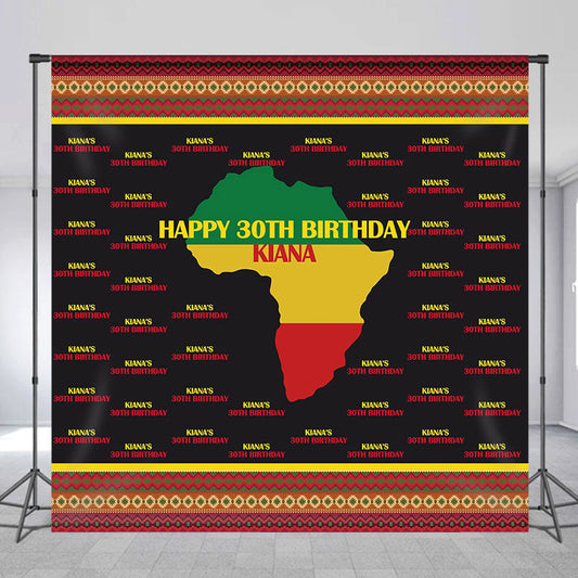 Lofaris Personalized Brithday African Tribal Step Backdrop