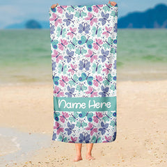Lofaris Personalized Butterfly Travel Beach Towel For Girls
