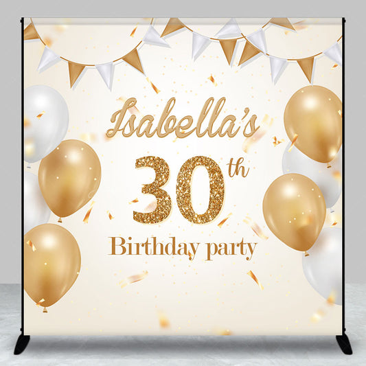 Lofaris Personalized Champagne Color 30th Birthday Backdrop