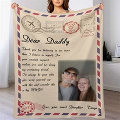 Lofaris Personalized Dear Daddy Happy Fathers Day Blanket