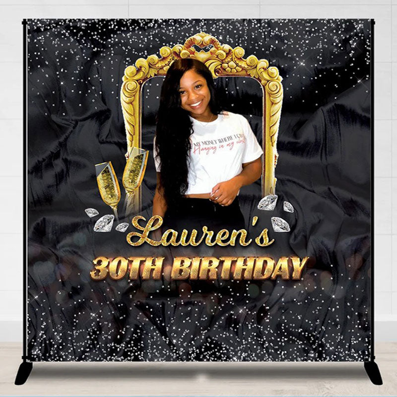 Lofaris Personalized Diamond Birthday Backdrop With Photo