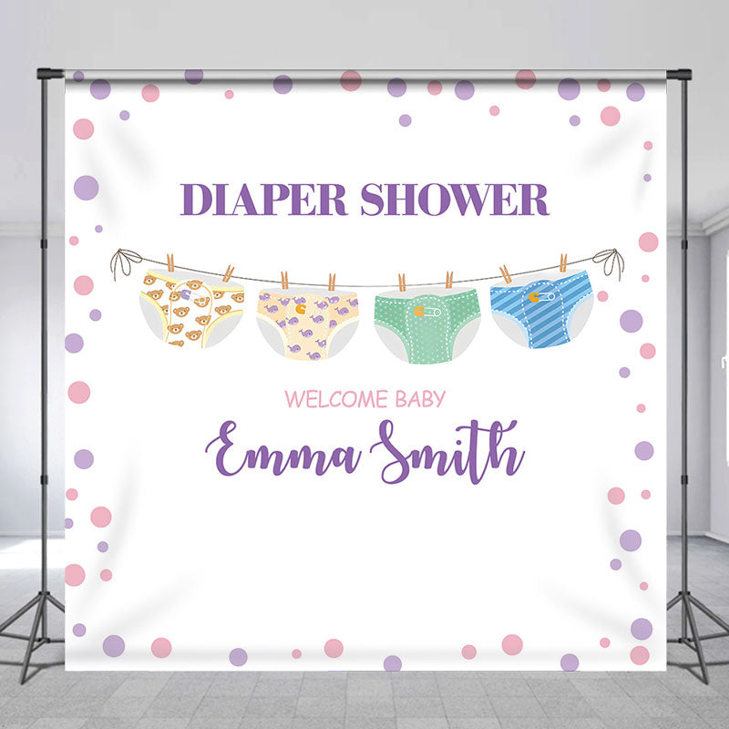 Lofaris Personalized Diaper Shower Welcome Baby Girl Backdrop