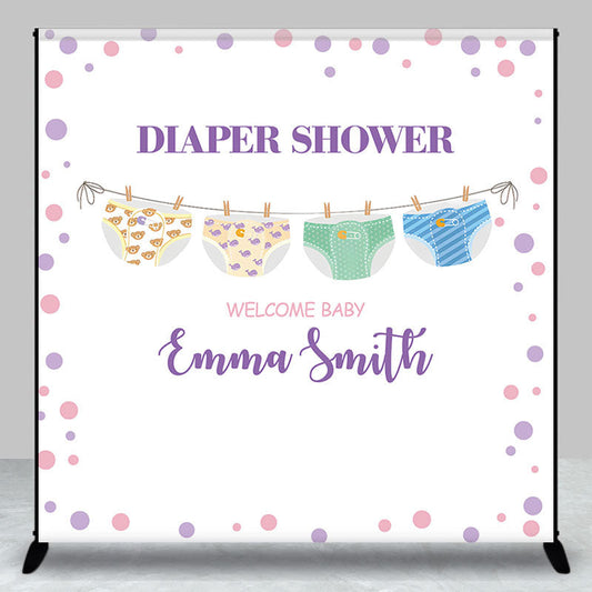 Lofaris Personalized Diaper Shower Welcome Baby Girl Backdrop