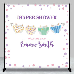 Lofaris Personalized Diaper Shower Welcome Baby Girl Backdrop