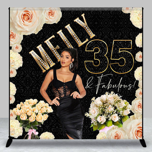 Lofaris Personalized Elegant Floral 35Th Birthday Backdrop