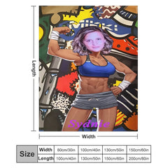 Lofaris Personalized Face Power Body Building Woman Blanket