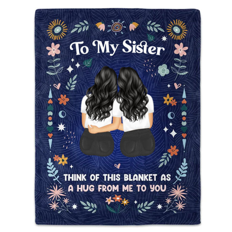 Lofaris Personalized Fleece Blanket For Sisters Gift