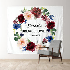 Lofaris Personalized Floral Bridal Shower Backdrop Banner